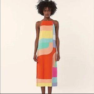 Mara Hoffman Color Block Midi Shift Dress Size XS
